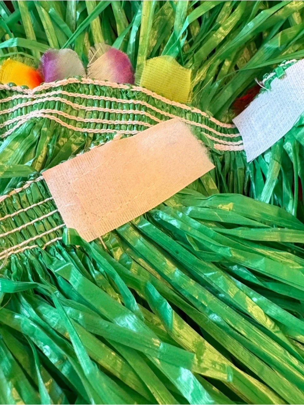Girls Play Hawaiian Hula Grass Skirts with Adjustable Flower Waistbands